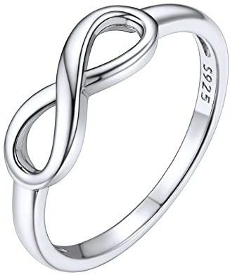 ChicSilver Silber Fingerring für Damen Mädchen Infinity Unendlichkeit Ring in Ringgröße 52 Promise Ehering Verlorbungsring Hochzeitsring Freundschaftsring für Braut Brautjungfer