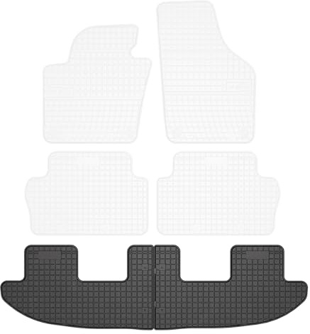 FROGUM EL Toro Gummimatten Ganzjähriges-Set von Autofussmatte Auto Fußmatten für SEAT Alhambra II 2010-2020, für Volkswagen Sharan II ab 2010 | Beständiges Gummi Material | 1,5cm Schutzkante