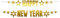 Folat 66101 Buchstabengirlanden Gold 2 Stück Silvester Deko Neujahr Party Girlanden, Fotorequisiten, Dekoration Happy New Year