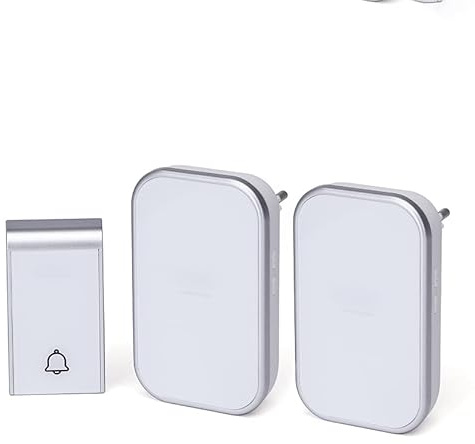 Kabellose digitale Türklingel, Weiß und Silber, einfache Installation, akustische Warnungen, ideal für die Verbesserung der Kommunikation zu Hause.