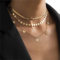 Clataly Star Pendant Collanes Multilayer Piatto Snake Bone Chain Delle Donne Paillettes Pendant Collana (Oro A)