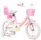 Glerc Maggie 16 Zoll Kinderfahrrad Alter 4 5 6 7 Jahre alt Mädchen Fahrrad Prinzessin Stil mit Puppen-Sitz & Korb & Stützräder & Glocke für Geburtstag, Rosa bis Weiß