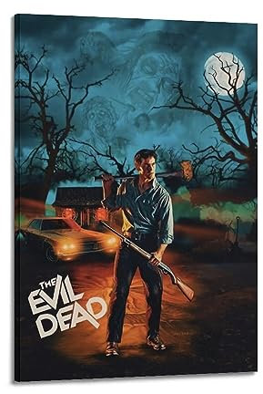 FCYYDS Filmposter The Evil Dead, Leinwand-Poster, Wandkunstdruck, ästhetische Raumdekoration, Heimbüro-Dekoration, 50 x 75 cm, Rahmen-Stil