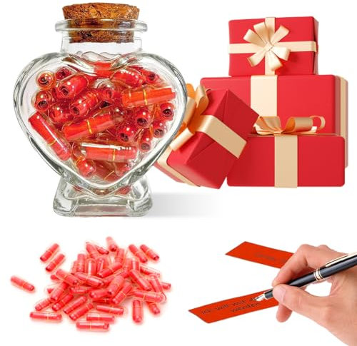 RANJIMA DIY Anniversary Gift for Him and Her, Pack of 50 Capsule Letters Message in a Bottle, Capsule Letters Love Letter Boyfriend or Girlfriend Personalised Gifts for Valentine's Day