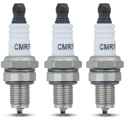 3 Pezzi Candela di Accensione, Sostituzione Candela, Universale Candela di Accensione, Candela per Tosaerba, Accessorio Candela Motore, CMR7H per Motosega Decespugliatore Trimmer Soffiatore