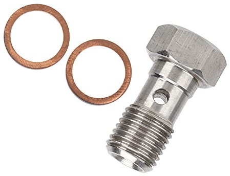KIMISS 7 16 20 Hohlschraube Vis Banjo en Acier Inoxydable 7 16Inx20f Banjo en Acier Inoxydable 25 Mm Adaptateur de Raccord de Frein avec 2 Rondelles Boulon de Banjo