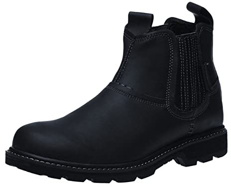 Zapatos sin cordones Zapatillas de hombre Zapatos de hombre Botas de cuero Top alto Botas de cuero Vintage Punta redonda Planas Botas cortas Nieve Zapatos de hombre, Negro , 43 EU