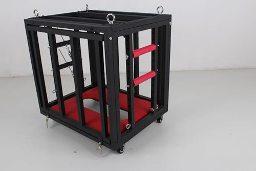Hundekäfig Trainings Sklaven Sexkäfig Mit Handschellen Fußfesseln Metall Analplug Bodenpranger Bestrafung Folter Bondage Spiel Rückhaltegestell Fetisch SM Sexspielzeug Extrem