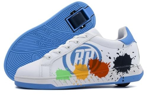 BREEZY ROLLERS Schuhe mit Rollen für Kinder I Rollschuhe-Sneaker Kids I Von Kinder Straßen-Schuhen zu Rollschuh in wenigen Sek. I Patentiertes Klick-System I Turnschuhe mit Rollen für Mädchen & Jungen
