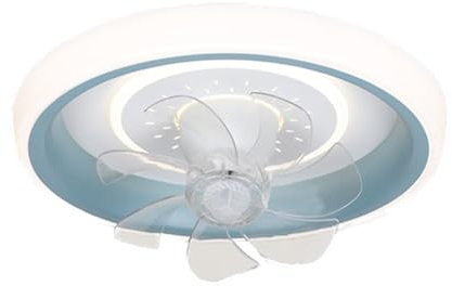 Ceiling Light with Fan - 20 Inch 360° Wind Direction Rotation Led Ceiling Fan with Lights Dimmable Smart Ceiling Fans for Bedroom Living Room Kitchen Home Indoor(Blue)