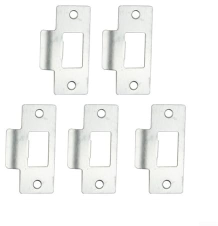 5/10Pcs Replacement Striker Plates, Adjustable Tubular Latch Striker Plate, Chrome Stainless Steel Mortice Lock Plates, For Adjustable Two Piece Door Strike(5pc)