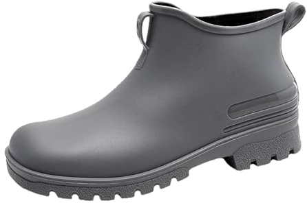 WKAYsIV Stivali-Antiscivolo-Pioggia-Giardinaggio Stivali di Gomma Donna Uomo Impermeabile Antivento in Nero Marrone Grigio Rosso Bianco Taglia 35-43 Giardinaggio 44 21.99