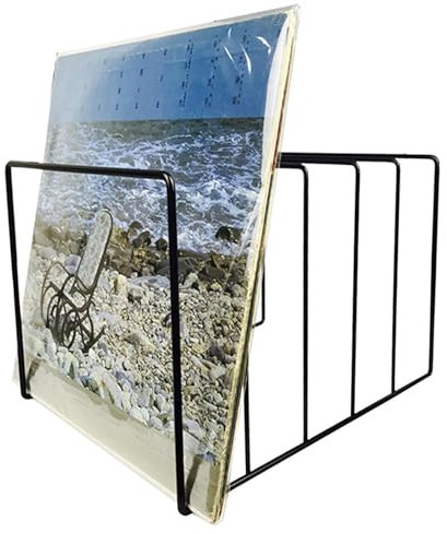 Porte-disques en métal | Organiseur de dossiers en fer noir pour livres | Support de rangement de disques vinyles | Support de rangement pour livres, factures et courriers, trieur de fichiers papier