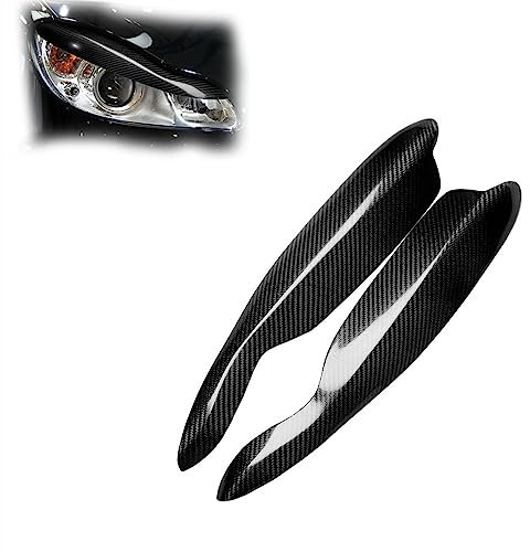 TGVSELPJ Scheinwerferblende Für Smart Für Fortwo 451 2009-2014 2013 2012 2011 2010 2 Stücke Autoscheinwerfer Scheinwerfer Augenbrauen Aufkleber Trim Carbon Fiber Dekoration Abdeckung