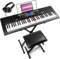 MAX Rhapsody 61 Key Music Keyboard with Light Up Keys - Electronic Keyboard for Beginner & Learner, Adjustable Stand & Stool, 6 Months Lessons Included