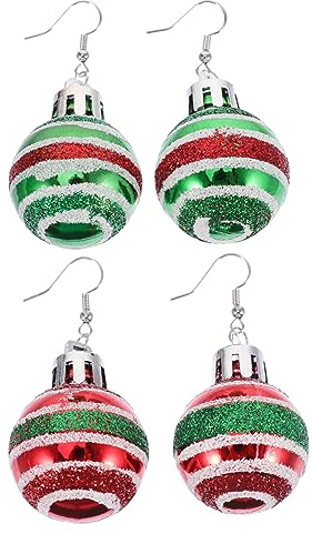 LIFKOME 2 Paar Weihnachtskugel-ohrringe Weihnachtsohrschmuck Kugel Ohrtropfen Kugel-charm-ohrringe Weihnachts-ohrtropfen Weihnachtsohrringe Schmuck Braut-ohrring Tropfenohrringe Legierung