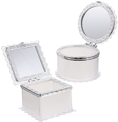 ANDRESLAD 2stücke Kreative Schmuckschatulle Reise Tragbar Mit Spiegel Deko Box Diy Material Für Schmuck Lagerung Und Andere Kleine Gegenstände