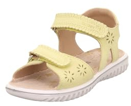 Superfit Mädchen Sandaletten SPARKLE, Kinder Sandalen, Weite: M IV, t-spange, sommerschuhe, freizeitschuhe, offene schuhe, GELB (000), 31 EU