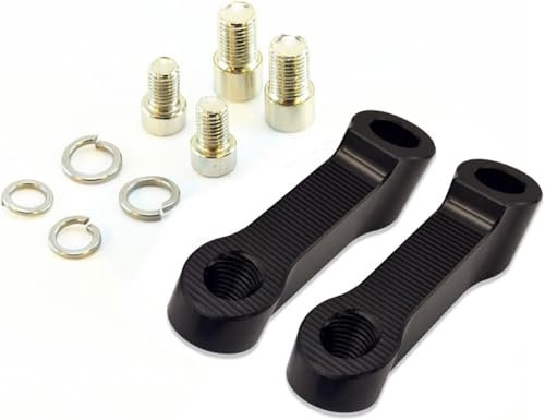 1 Paar Motorrad Spiegel Verlängerungen, Aluminium Spiegel Rückspiegel Adapter M10 M8 CNC-gefräst, Motorrad Rückspiegel Adapter Kit Spiegel Riser Mount Extender für Motorräder Elektrofahrzeuge