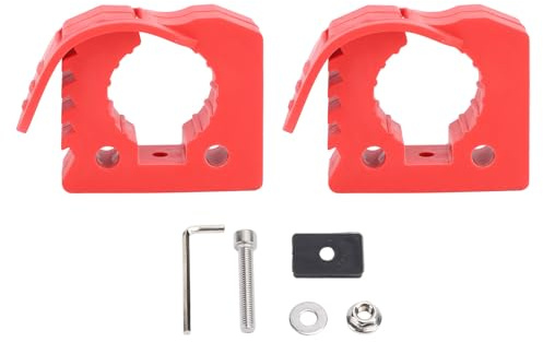 Aramox Shovel Holder Kit, Quick Release Rubber Shovel Holder Clamps Mount, Compatible with Tools Handles 1-1/7in to 1-3/7in, for Trucks, ATV, UTV (Red)