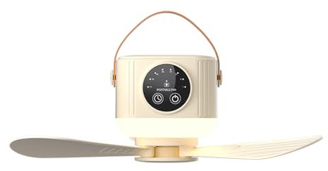 TRHEEE USB Rechargeable Remote Ceiling Fan With 7200mAh Battery and Light Hanging Fan For Camping Dorms And Bedrooms