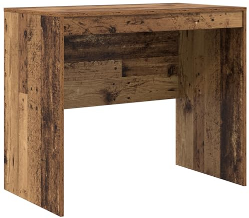 vidaXL Moderner Schreibtisch mit Stauraum | Altholz Solid Rekuperierten Kompakte Größe 90 X 50 76 cm Ideal Für Zuhause & Büro Verwendung Rustikaler Brauner Tisch Studie
