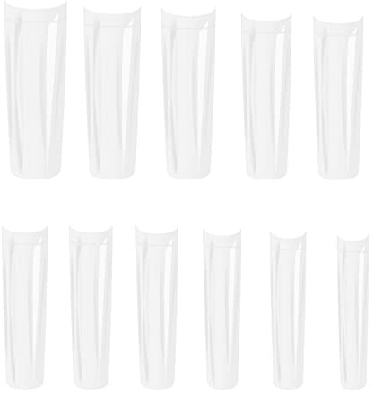 Acrylnägel, XXL-Set, 550 Stück, extra lange Halbarbeiten, langlebig und natürlich aussehend, für professionelle Salons, Maniküre zu Hause, Heimwerker und Nägel