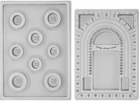 Kopinma 2Pcs Bead Design Board Bracelet Design Board Flocked Bead Board Necklace Beading Jewelry Organizer Tray DIY Jewelry Making Tray