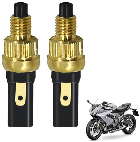 2Pcs 6mm Brake Tail Light Switch Plug for Motorcycle Scooter Copper Shell Motorcycle Brake Lights Tail Lights Front and Rear Brake Switch Plugs Compatible with Aprilia 37x11mm