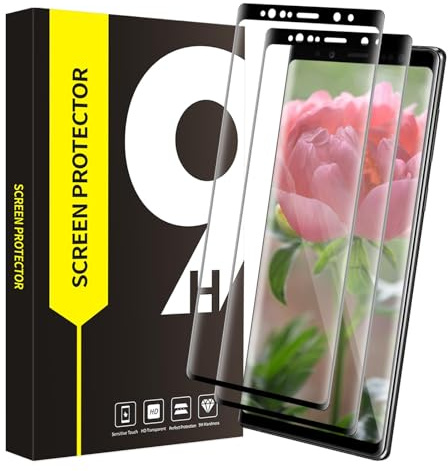 Cable Leader Verre Trempé pour Samsung Galaxy Note 8 film, 2 Pack 9h dureté Anti Rayures vitre protection, Couverture Complète 3D, 0,33mm Sensibilité, HD Claire Bubble Free Note 8 protection écran
