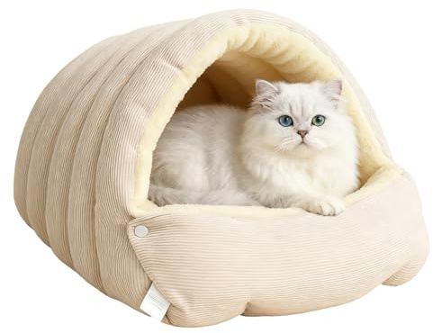 Hundehöhle für Haustiere, geschlossen, 45 x 30 x 19 cm, Hundehütte aus weichem Filz, gemütliches Bett für Welpen von kleinen, mittleren und großen Welpen