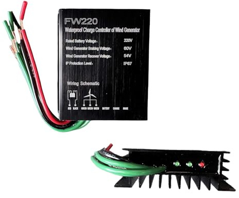 HENGJINGTR 12000W DC 12V/24V/48V Windturbinen-Generator-Laderegler, wasserdichter Batterieladegerät IP68 für Windturbinen-Generator