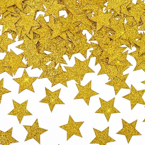 Tyqour 200 Stück Konfetti Gold Goldene Sterne Glitzer Konfetti Glitzersterne Konfetti Weihnachten Tischdeko Weihnachten Gold Für Geburtstag, Hochzeit, Party
