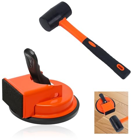 Floor Gap Fixer Tool, Floor Fixer Tool with Rubber Mallet Hammer Tile Flooring Slat Grabber Suction Cup Gripper for Hardwood Tile and Stone Baseboard Repair