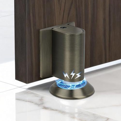 GEEKHOM Magnetischer Türstopper Boden Kleben - Türstopper Magnetisch Ohne Bohren Magnetic Door Stopper Selbstklebend Bodentürstopper Magnet Schwer Türkeil Edelstahl für Tür Floor Wand (Kupfer)