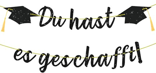 qingmeng Graduation Deko Girlande Banner, Abitur 2026 Geschenke Bachelor Prüfung Bestanden Du Hast es geschafft Absolventenhut Girlande für Abschluss Congratulations Abschlussfeier Deko Dekoration