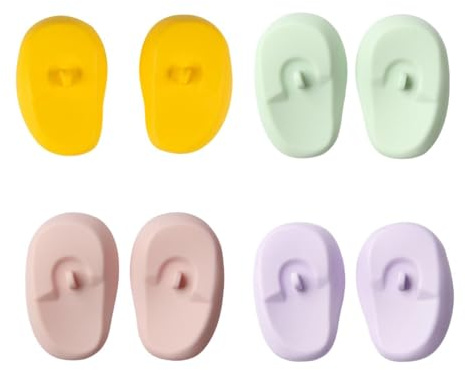 Milageto Lot de 8 protège-oreilles en silicone antidérapants et imperméables, pour une protection optimale lors de l'utilisation d'un sèche-cheveux à