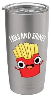 Fries And Shine Divertente Snack Pun Bicchiere termico in acciaio inox doppia parete