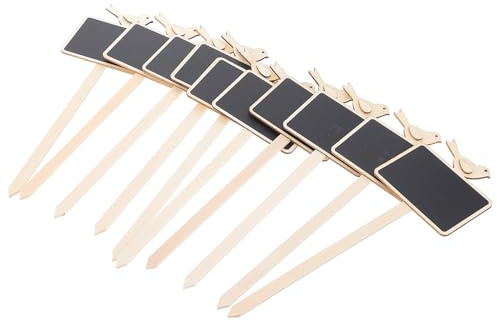 Wood Chalkboard Picks 20 Pcs Black Decorative Memo Tags