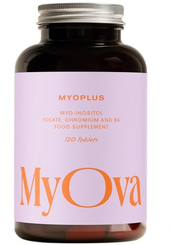 3 Pack of MyOva Myoplus - Natural Female Support Supplement for PCOS - 4000mg Myo-Inositol + 200ug Folate + 100ug Chromium - **15% Saving** - 90 Days Supply, 360 Tablets - Made in The UK