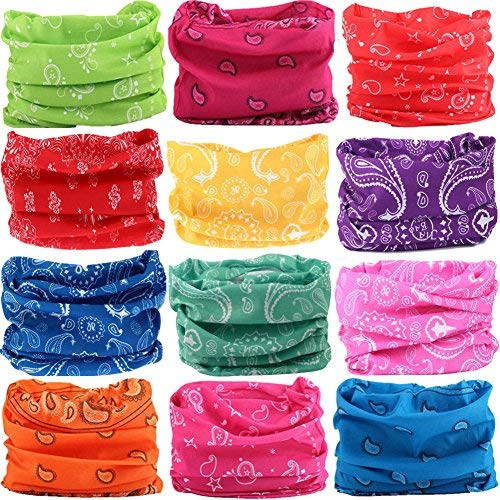 Demil Multifunktionales Sport-Stirnband, dehnbar, nahtlos, lässig, Schweißband, Magic Camo, Schal, Sturmhaube, Kopfbedeckung (12 Stück, grüner Regen)