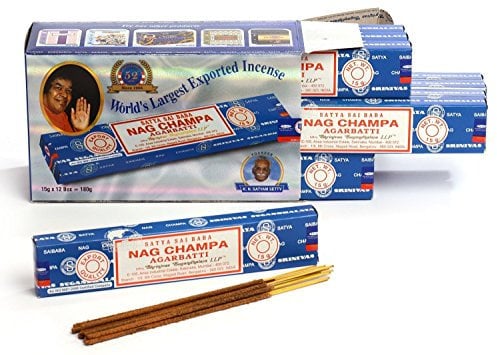 Satya Sai Baba Nag Champa Agarbathi, 15 g x 12 paquetes