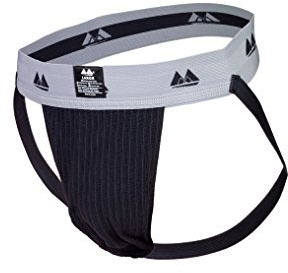 MM - Jockstrap- Heren String - Tailleband 2 inch - Zwart/Grijs S
