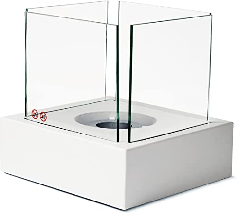 matrasa Premium Tischkamin Canto - Design XL Ethanolkamin für innen & außen - 1,24 kW - Tischfeuer für Bio Ethanol (Weiß)