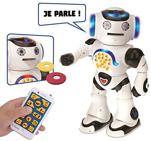 Lexibook Powerman - Robot éducatif interactif pour Jouer et Apprendre - Jouet pour garçons et Filles - Danse, Joue de la Musique, Quiz éducatifs, raconte des Histoires, Lance des disques - ROB50FR