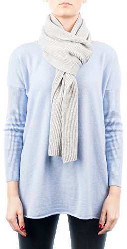 Dalle Piane Cashmere - Gerippter Schal aus 100% Kaschmir - für Mann/Frau, Farbe: Grau, Einheitsgröße