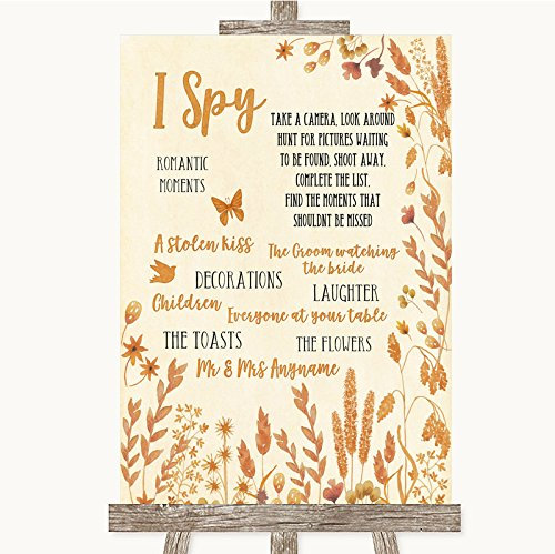Autumn Leaves Collection Autumn Leaves I Spy Disposable Camera Wedding Sign