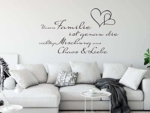 GRAZDesign Wandtattoo Spruch Unsere Familie ist… Wohnzimmer Flur Diele selbstklebend - 100x57cm / 010 weiss