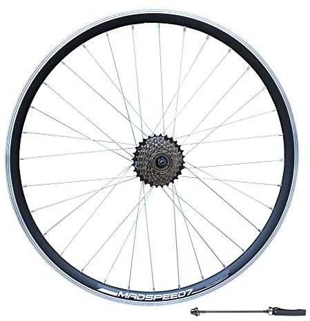 Madspeed7 QR 27.5” 650b (ETRTO 584x19) MTB Mountain Bike REAR Wheel + 7 speed Freewheel (14-28t) - Rim & Disc Brake Compatible - Sealed Bearing hub (Very smooth hub) - Double Wall - 32x Spokes