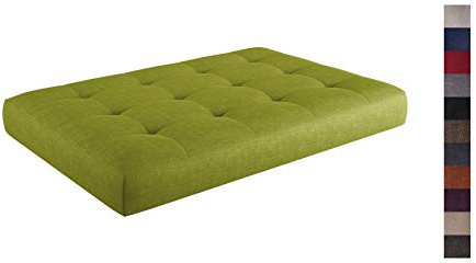 sunnypillow Palettenkissen Kaltschaum Palettenauflage Palettenpolster Palettensofa Sitzkissen Rückenlehne gesteppt Sitzkissen 120x60x15cm Lime